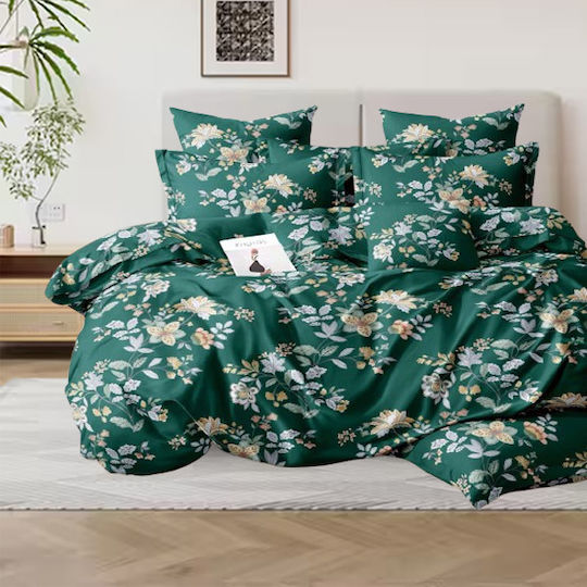 SpitiBazaar Royal Σετ Σεντόνια Υπέρδιπλα με Λάστιχο 160x200+30εκ. Πράσινο (4τμχ)