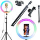 Ringlicht Stativ RGB LED 30cm Handyhalterung USB