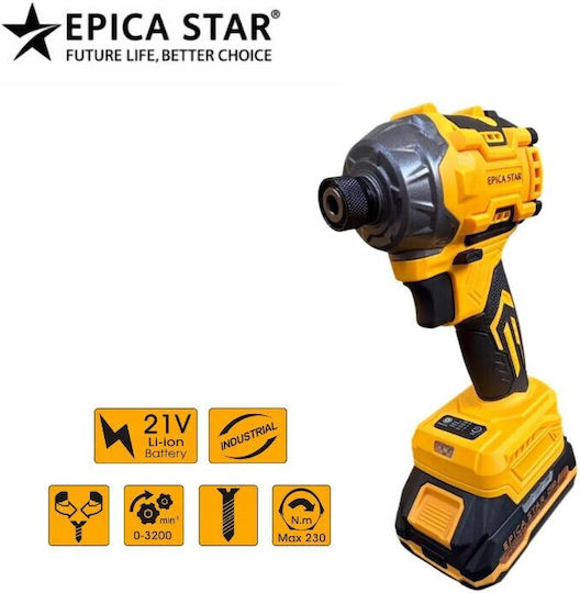 Epica Star EP-11182 Ударна Отвертка На Батерия Solo Безчетков 21V