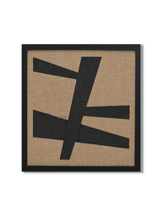 Canvas Painting Brown Black Geometric Designs 40x40x2.3