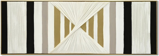 Canvas Painting Geometric Motif Hourglass Embossed Texture 52x152x4.5