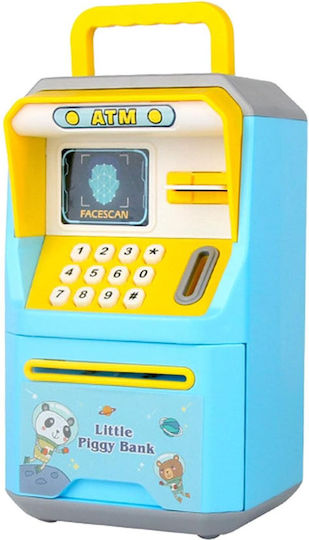 Електронен Детски Касичка Atm С Код Пръстов Отпечатък Автоматично Въвеждане На Банкноти Звукови Ефекти Осветление Lsb6913b Синьо-жълто