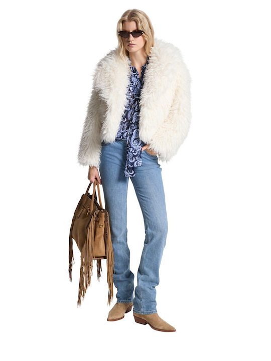 Short Women's Fur Ecru