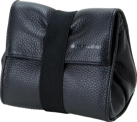 Artisanartist Acam-77 Leather Pouch In Kipskin Leather S Black