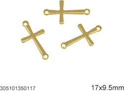 Steel Space Cross 17x9.5mm Gold 305101350.117 Gold