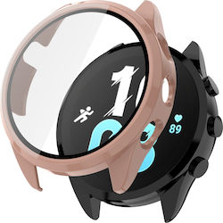 Garmin Forerunner 165 Pc + Темперирано фолио Вградена защитна калъфка за часовник Розова