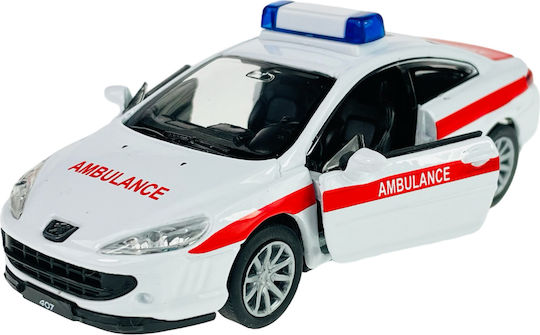 Welly Peugeot 407 Coupe Notfall Statische Modelle Mit Klebstoff und Farben Weiß Maßstab 1:34 42368