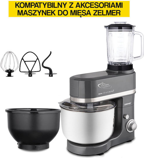 Zelmer Кухненски робот 1800W с Неръждаем Казан 4.5lt Сив