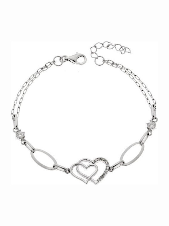Senza Senza Damen Armband Mit Herz-Design Aus Silber