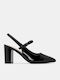 Spitze Zehe Pumps mit Hochem Absatz Schwarz