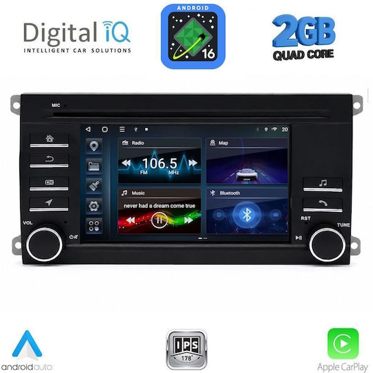 Digital IQ Ηχοσύστημα Αυτοκινήτου για Porsche Cayenne 2002-2011 (Bluetooth/USB/WiFi/GPS/Apple-Carplay/Android-Auto) με Οθόνη Αφής 7"