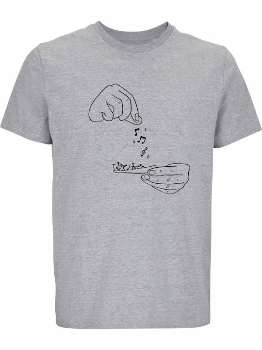 T-shirt Unisex " Addicted To Music " Grey Melange
