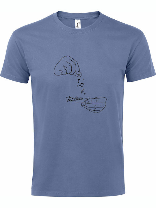 T-shirt Unisex " Addicted To Music " Blue