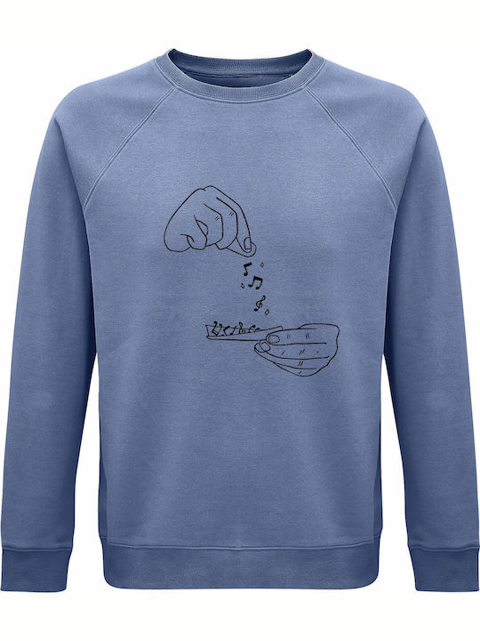 Hanorace Bumbac Organic Unisex Addicted To Music Albastru