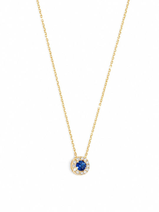 Ioannis Kosmima Necklace From 9 K Gold With Blue Zircon