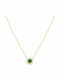 Ioannis Kosmima Necklace From 9 K Gold With Green Zircon