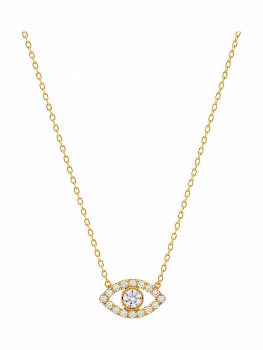 Kloxx Halskette Auge aus 9K Gold mit Zirkon Kloxx Halskette Auge aus 9K Gold mit Zirkon