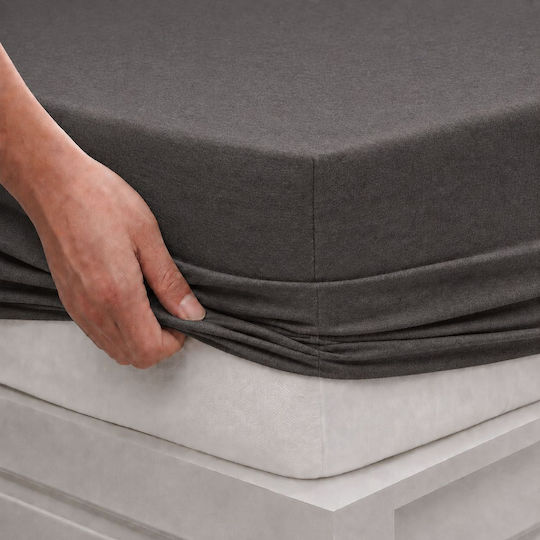 Σεντόνι Ημίδιπλο με Λάστιχο 120x200εκ. Anthracite