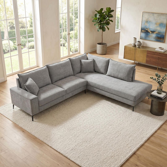 Zenqua Γωνιακός Καναπές με Αριστερή Γωνία Γκρι 291x233x90εκ.