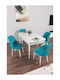 Scaun Sala De Mese Cu Material Textil Turcoaz