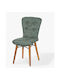 Scaun Sala De Mese Cu Material Textil Verde