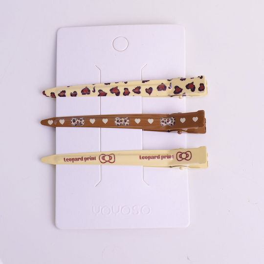 Coffee Leopard Series – Clame De Păr Moi Fără Urme – 3 Bucăți
