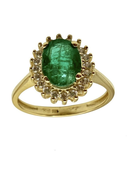 Kontopoulos Damentagring mit Zirkon aus Gold 14K Kontopoulos Damentagring mit Zirkon aus Gold 14K