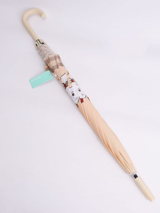 Kinderregenschirm Gebogener Handgriff Braun