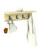 Wandhalterung Hölzernes 4 Haken Braune 60x15x16cm