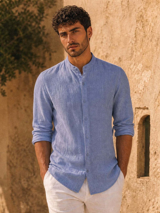 Panda Clothing Long Sleeve Linen Shirt in Regul...