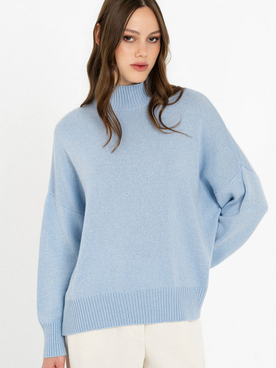 Philosophy Wear Damen Pullover Wolle Hellblau