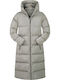 Extra Long Women's Puffer Jacket for Winter Grey-Beige