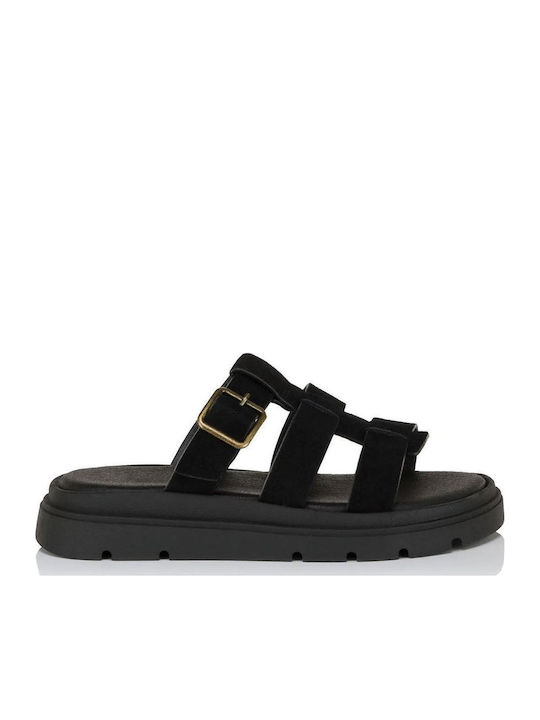 Soft Space Flache Sandalen für Damen Schwarz