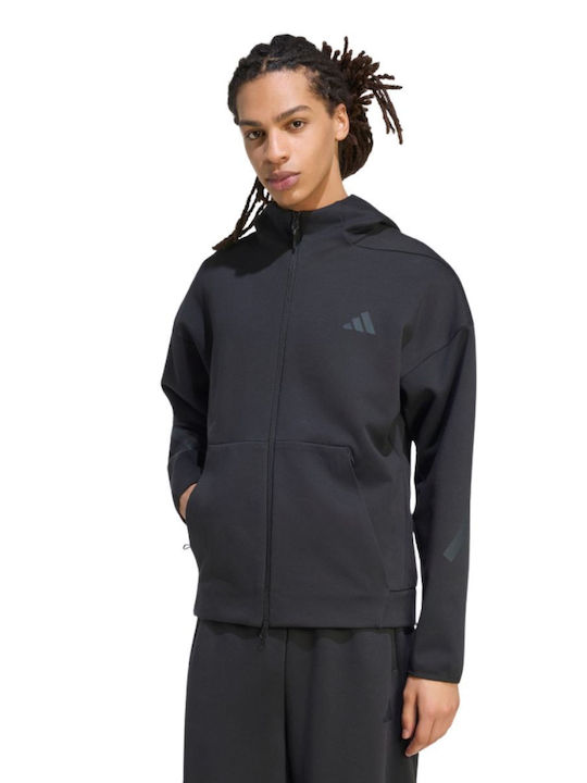 adidas Sportswear Ζακέτα Μαύρη με Κουκούλα