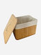 Bambus-Aufbewahrungskorb mit Deckel Beige 35x25x25cm