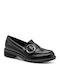 Lackleder Damen Mokassins in Schwarz Farbe