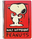 Peanuts Snoopy and Woodstock Spiral Ruled Notebook B5 105 Paper Sheets 3 Subjects Built Different