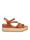 Sommer Damenplattformen Tabac Braun