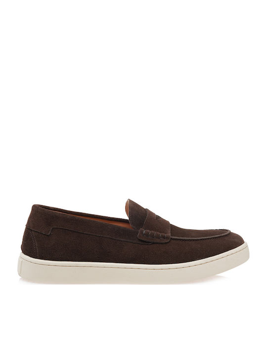 Isaac Roma Leather Men's Loafers in Brown Colour