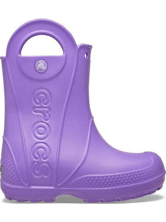 Crocs Παιδικές Γαλότσες Handle It Rain Boot Μωβ