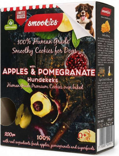 Smookies Бисквити за кучета с Ябълка, Нар, Билки, Мед, Яйца, Зехтин, Месо и Плодове 200gr
