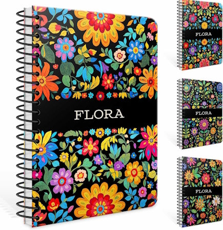 Gipta Σπιράλ Τετράδιο Ριγέ Α4 3 Θεμάτων Flora (Διάφορα Σχέδια)