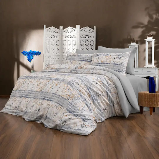 Set Huse Pentru Pilote Bumbac Satinat 200x220cm Dublu Cu 2 Fețe De Pernă & 1 Cearșaf