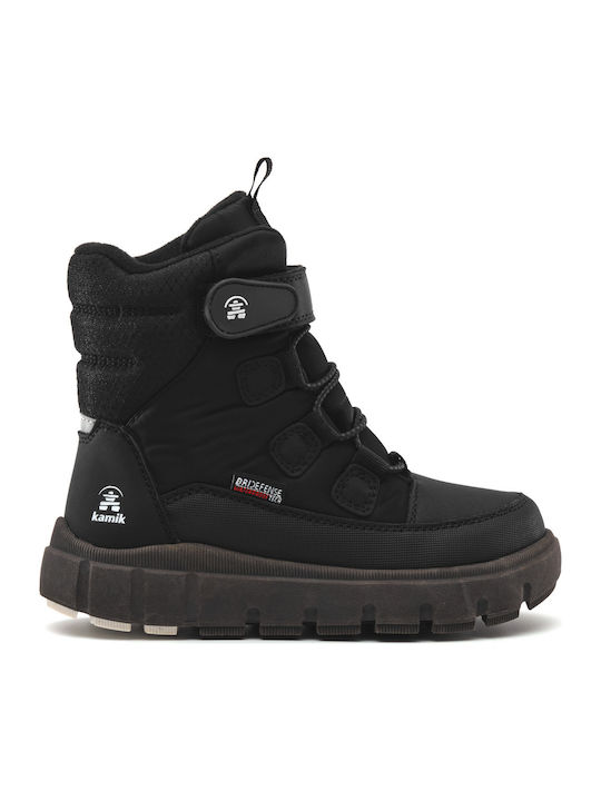 Kids Snow Ankle Boots with Laces Black