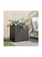 vidaXL Metallic Black Flower Pot 50x50x49cm