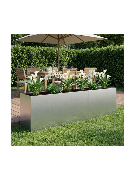 vidaXL Metallic Silver Flower Pot 200x40x60cm