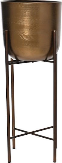 Decoris Metal Plant Pot Bronze with Stand