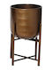 Decoris Pflanzentöpfe Metall Bronze mit Gestell