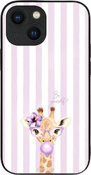 Θήκη Sonique Stripe Stories Series Apple Iphone 13 Mini Λιλά Καμηλοπάρδαλη Τσιχλόφουσκα
