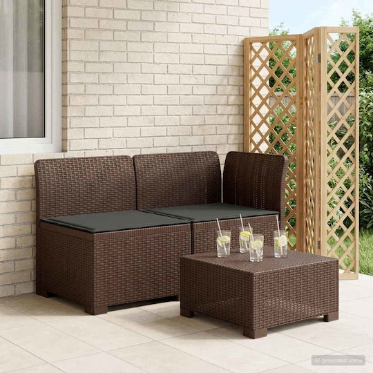 Set Camera De Zi Pentru Exterior 2 Piese Maro Cu Perne
